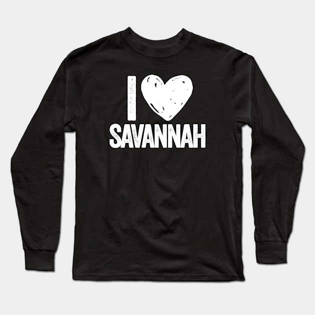 i love Savannah - white type Long Sleeve T-Shirt by SUMAMARU